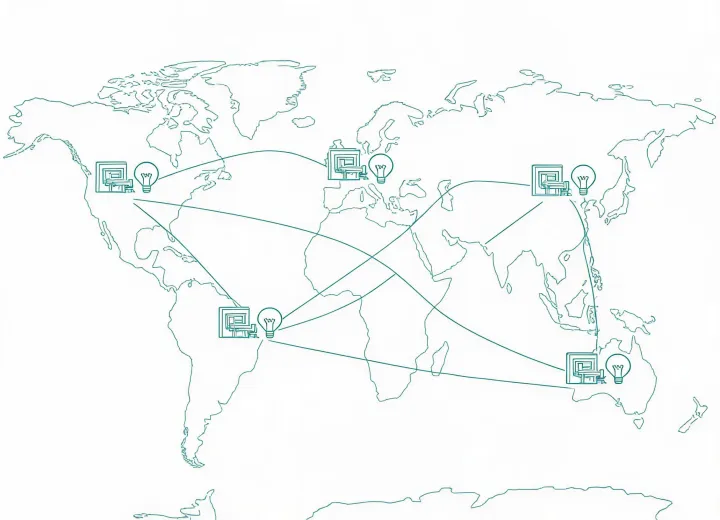 Cooper Lighting project support office map illustration