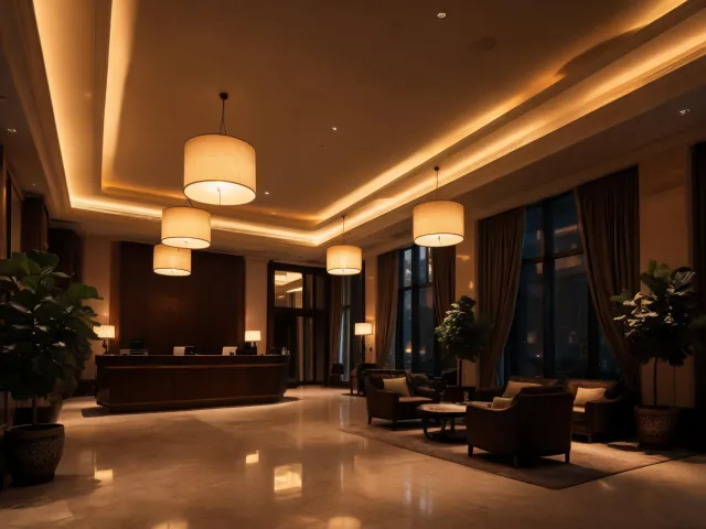 Hospitality warm dim lighting